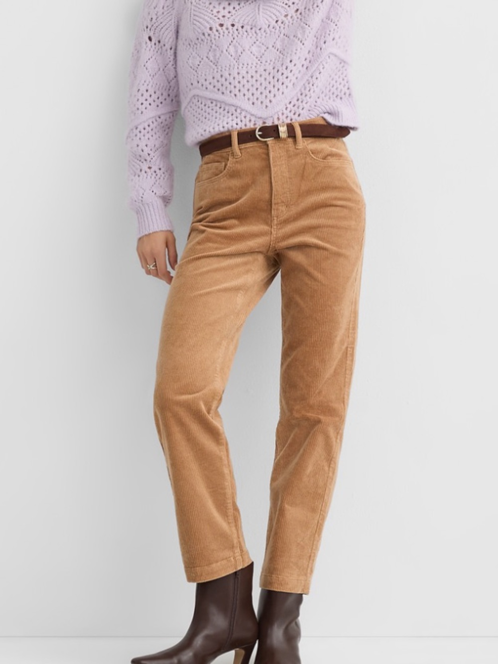 LOFT Gold Straight Leg Ankle Length Corduroy Pants